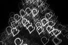 USA-Arizona-Buckeye-Black and white abstract motion of Christmas tree at night Art Print